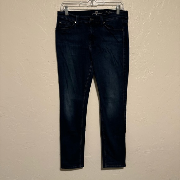 Women's Seven For All mankind Jeans The slim Cigarette Wash Dark Size 29 - Picture 1 of 8